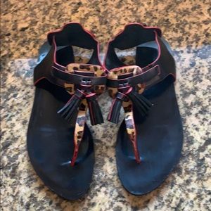 Zara Thong Leather Sandal